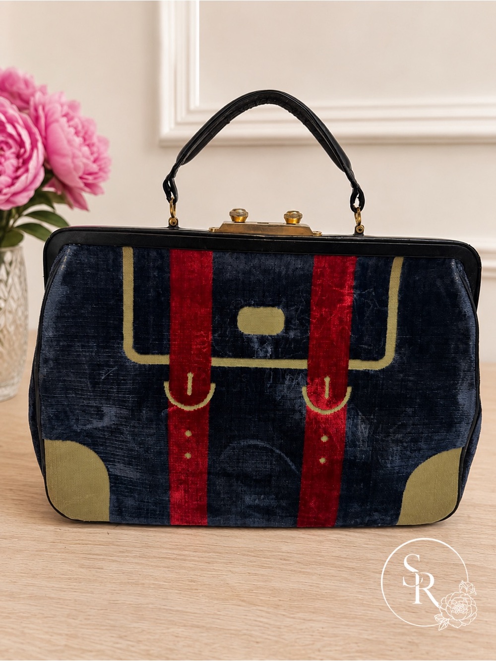 VTG Roberta di Camerino Bagonghi Velvet Doctor Bag Complete Italy Rare - Picture 5 of 12